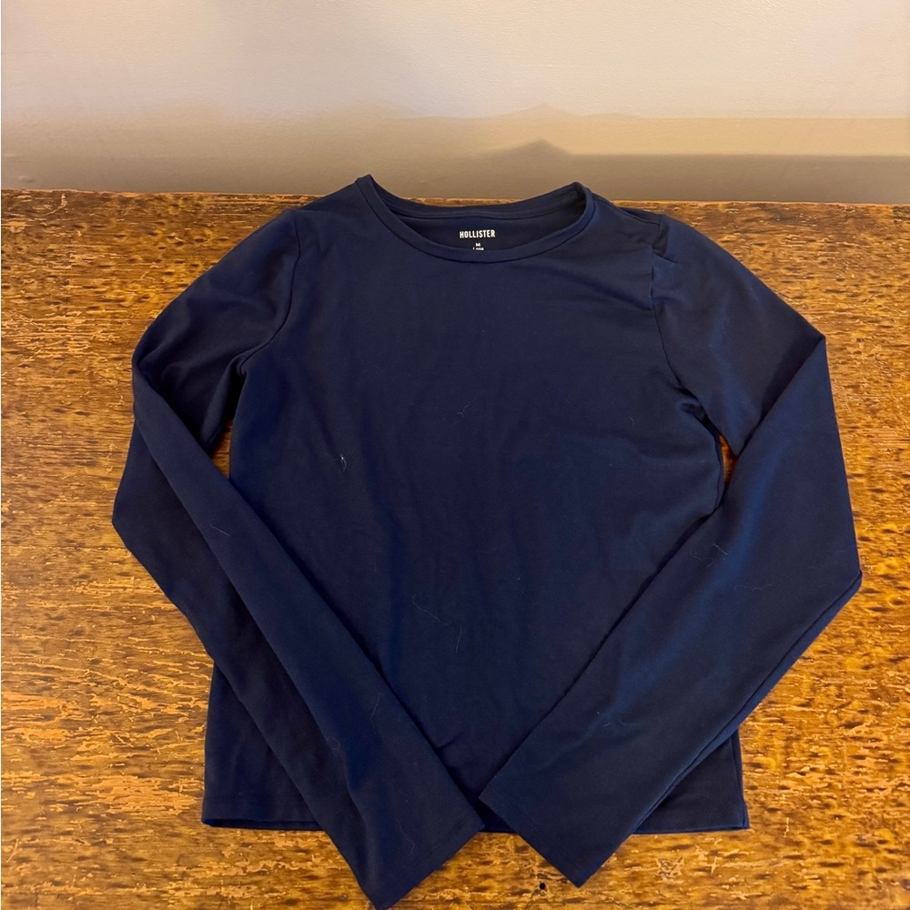 Hollister Women’s Navy Blue Long Sleeve Shirt